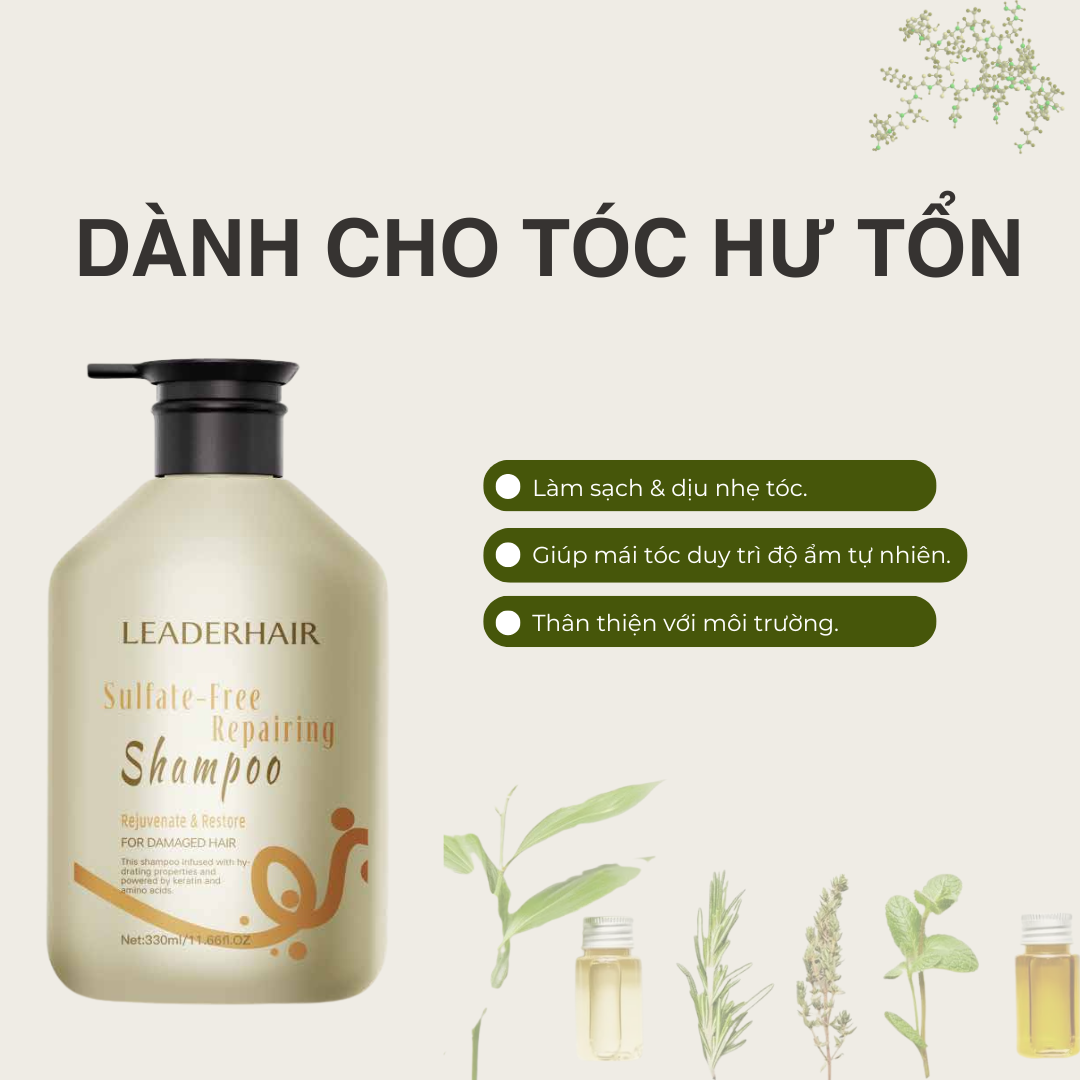 Dầu gội và xả thiên nhiên Leader Hair