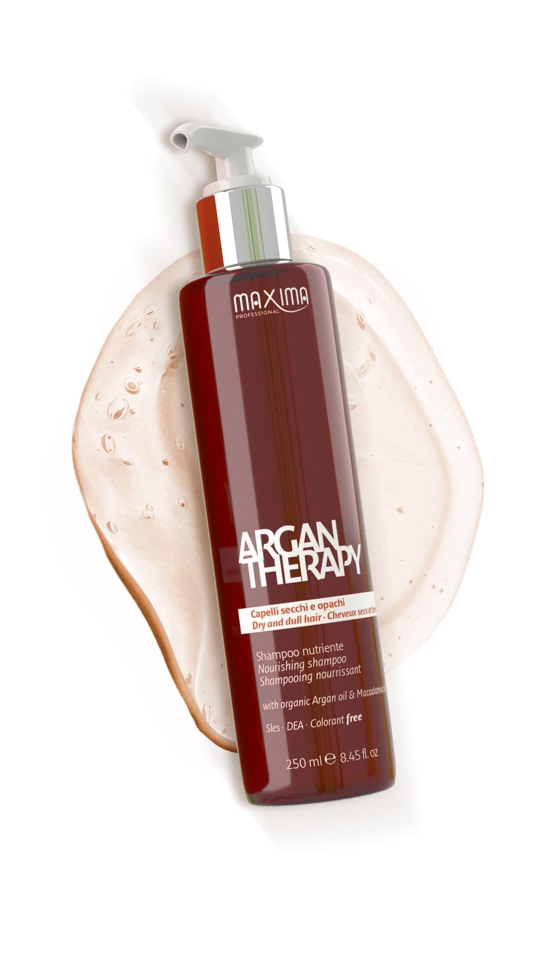 Gội và mặt nạ tóc hạt Argan Maxima Italy