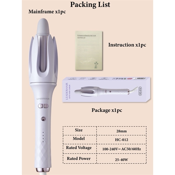 MÁY UỐN XOĂN TỰ ĐỘNG LEADERHAIR TRỤC GỐM SỨ 28MM - Ảnh 3
