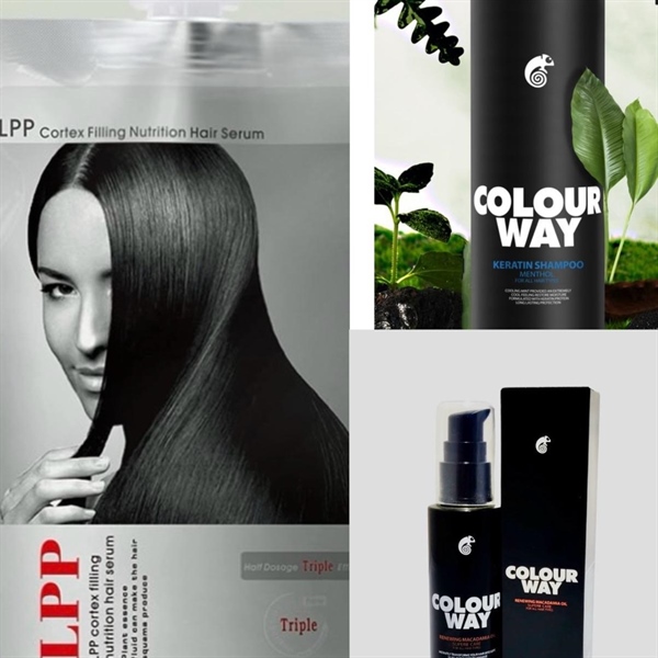 Kem ủ LPP giảm rụng, phục hồi hư tổn, khô xơ, giảm gàu ngứa, khoá màu tóc nhuộm keratin Collagen - 1 BẠC 450ML 1 GỘI KERATIN 1 TINH DẦU MACCA